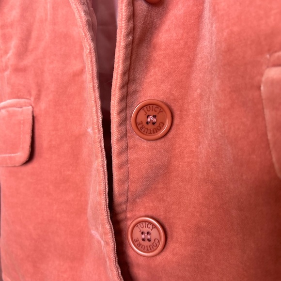 Juicy Couture Pink Velvet Button down Jacket Blazer - Picture 5 of 12